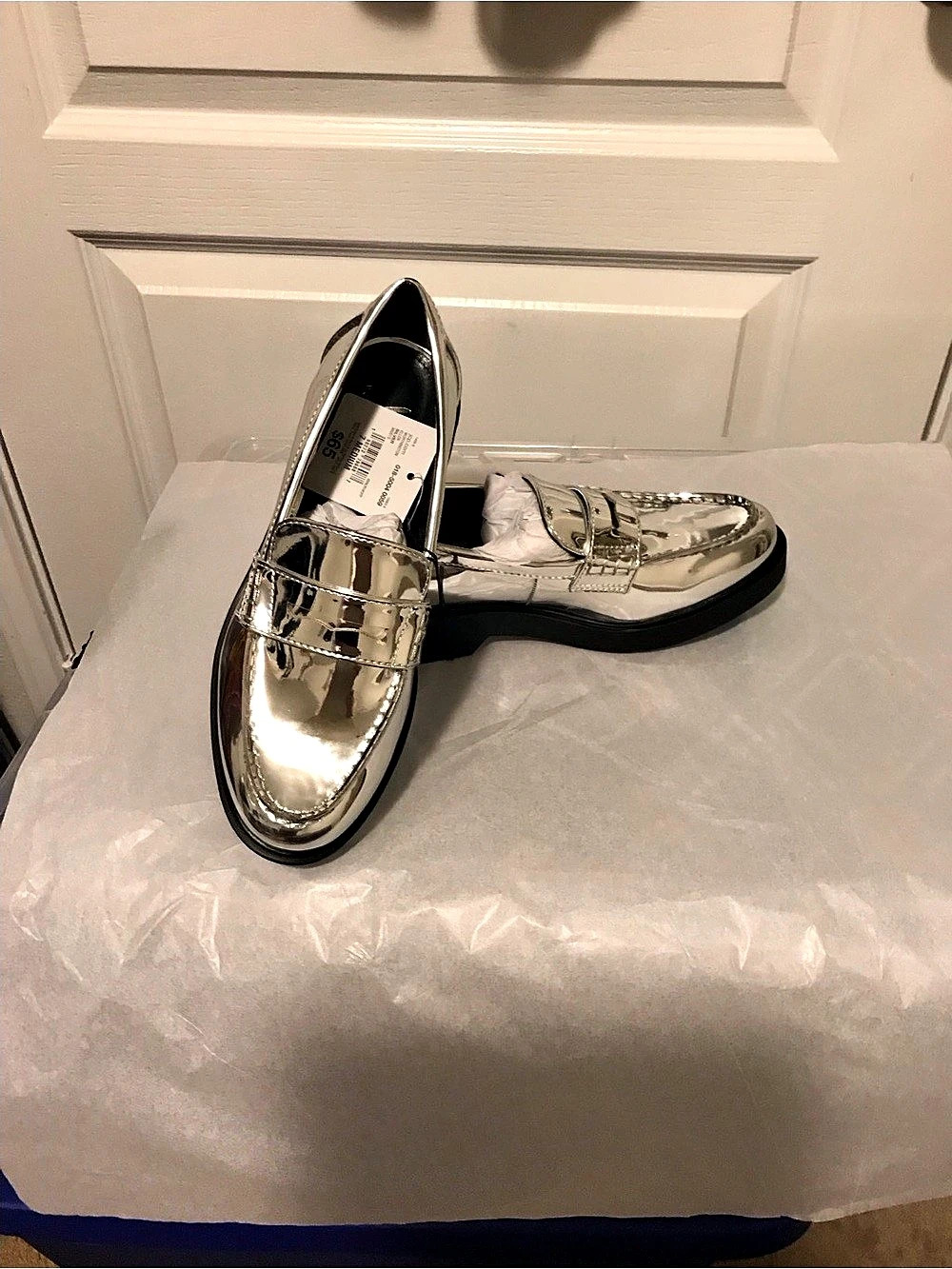 Worthington Ellen Chrome Silver Loafers US 7